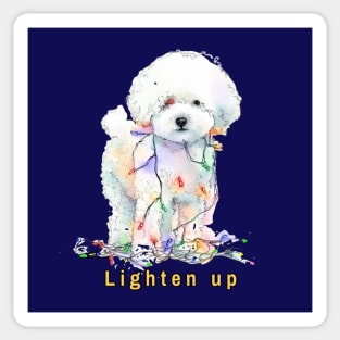 Lighten up Bichon Frise Sticker